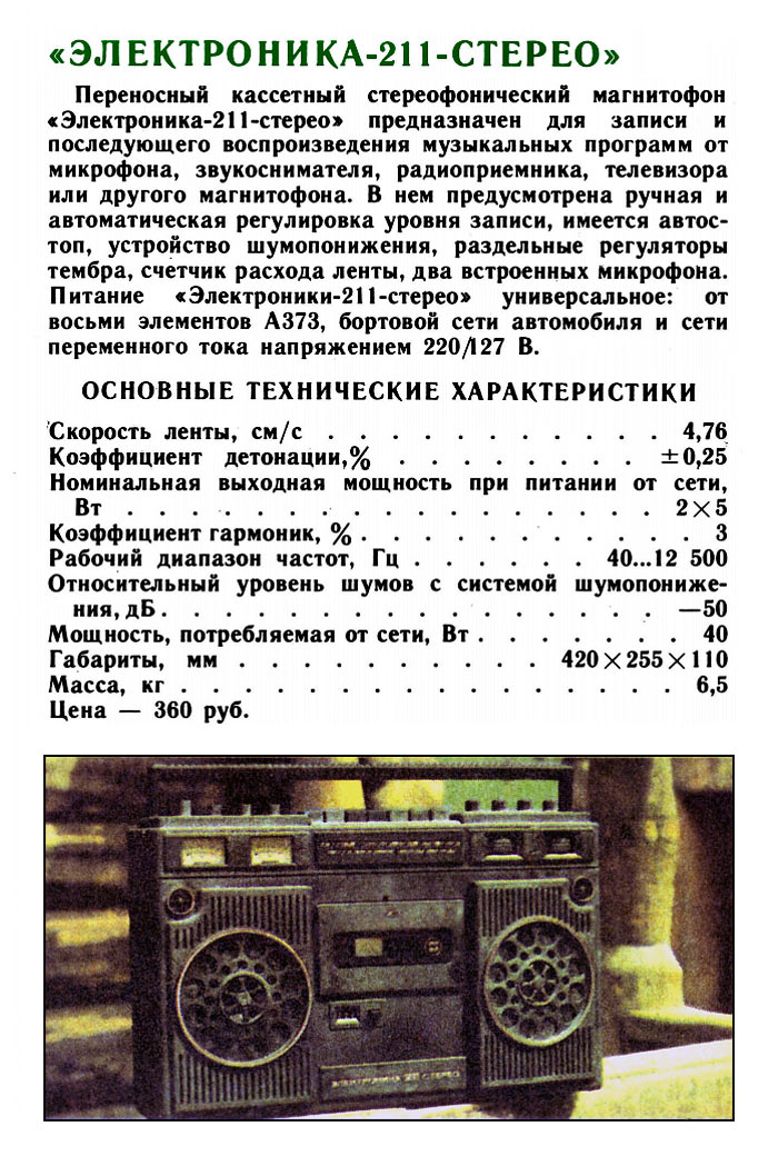 Электроника-211-стерео